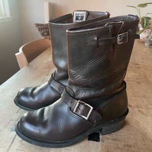 Frye Brown Leather Engineer Boots